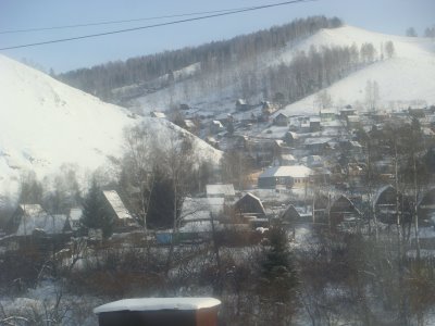 Transsibirische Eisenbahn - Holzhäuser - Sibirien - Russland