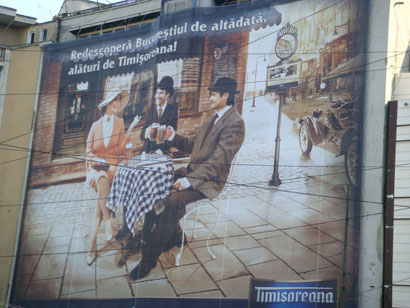Bukarest - Werbung Timisoreana Bier