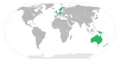 Tollwut-Freie Gebiete der Welt - Bild: WHO