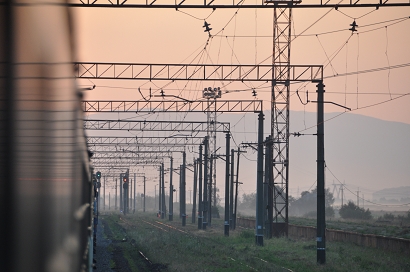 Morgenstimmung in der Ukraine kurz hinter dem Grenzbahnhof Chop Morgenstimmung in der Ukraine kurz hinter dem Grenzbahnhof Chop