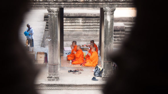 Mönche in Angkor Wat