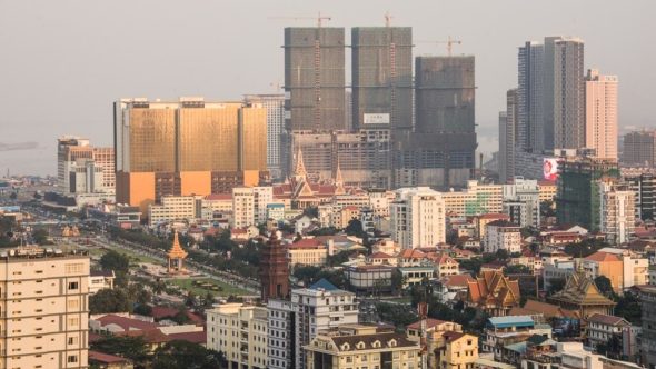 Phnom Penh von oben mit Aussicht vom Phnom Penh Tower