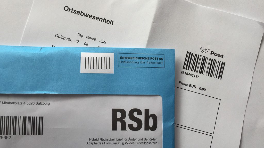 RSb Brief und Ortsabwesenheit - Österreichische Post