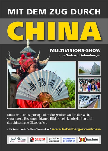 Plakat Dia-Show "Mit dem Zug durch China"