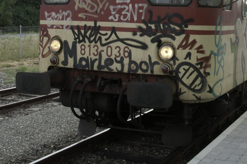 Bild: Grafitti "Marleybor" auf slowenischen Dieseltriebwagen