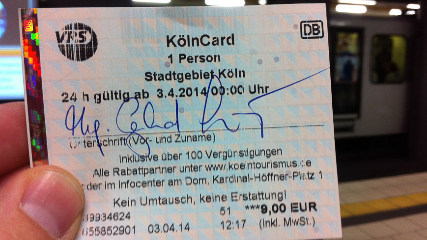 Bild: KölnCard mit Uhrzeitfehler