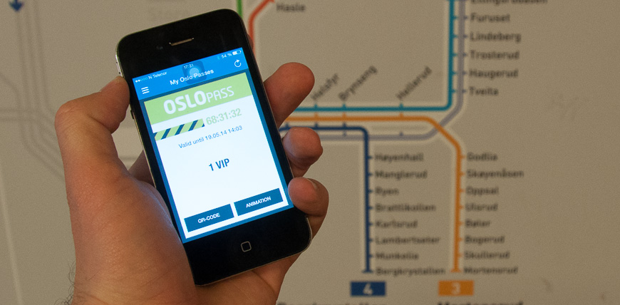 Bild: Oslo Pass App in der Metro