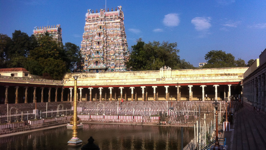 Bild: Tempelteich im Sri Minakshi Tempel in Madurai