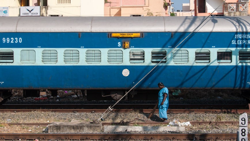 Bild: Waggon am Bahnhof Chennai Egmore