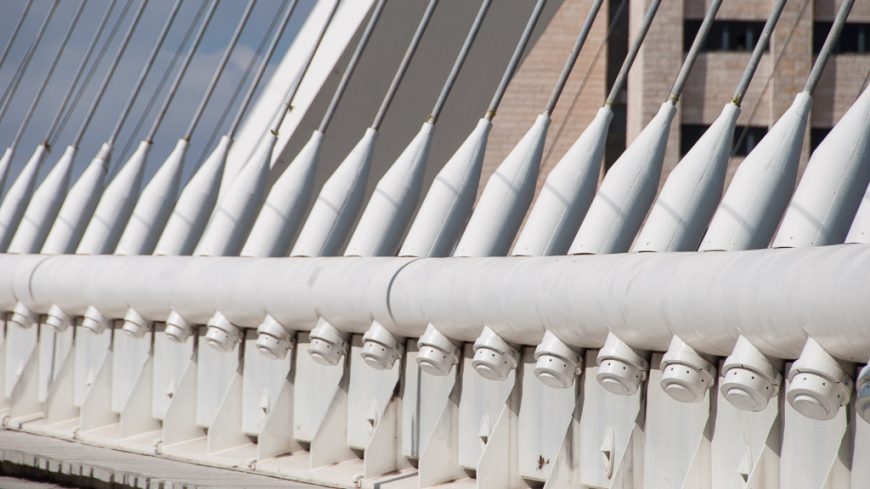 "Harfensaiten" der Calatrava-Brücke in Jerusalem