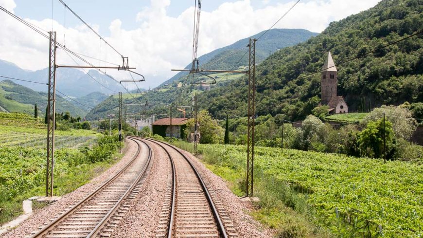 Bahnstrecke in Südtirol