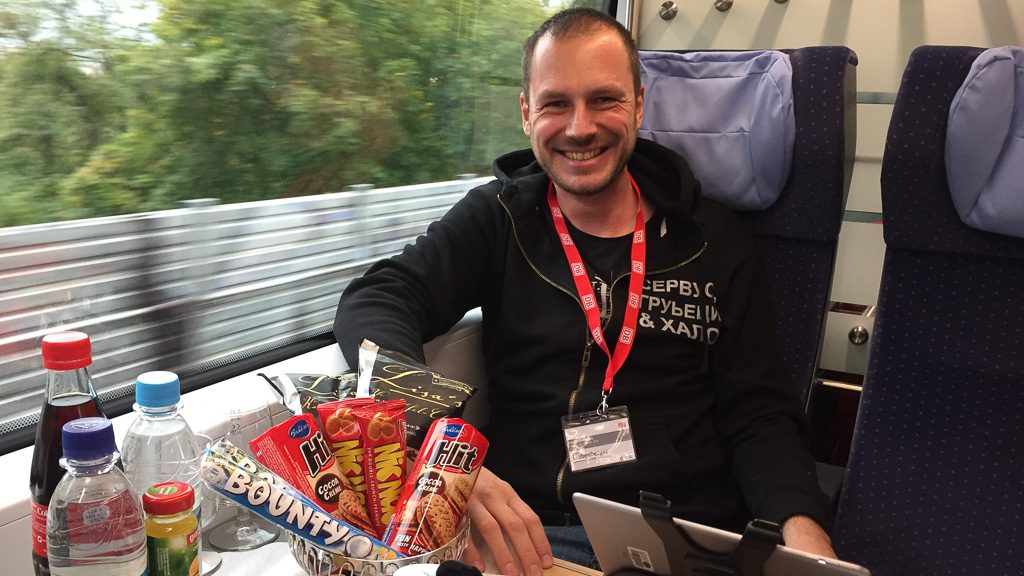 Gerhard Liebenberger im neuen ICE 4 der Deutschen Bahn
