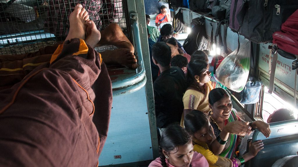 Voller Zug in Indien