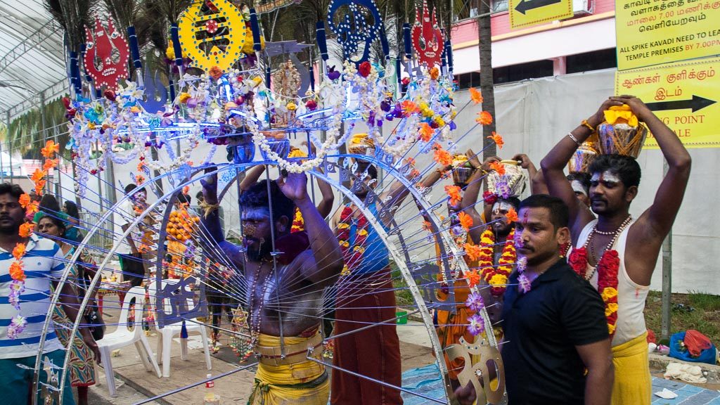 Thaipusam im Sri Srinivasa Perumal Tempel in Singapur