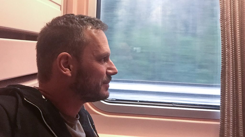 Gerhard Liebenberger im Nachtzug nach Lissabon