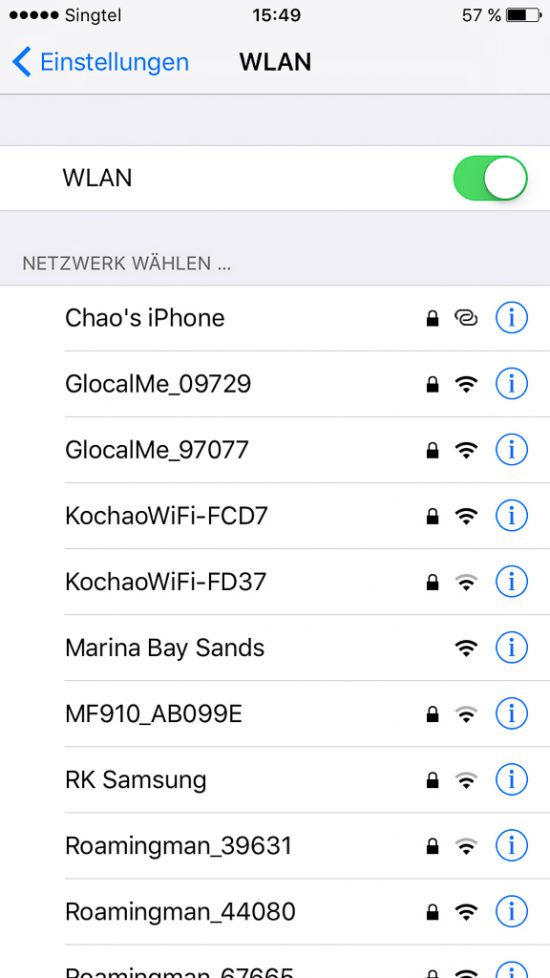 GlocalMe Hotspots in Singapur