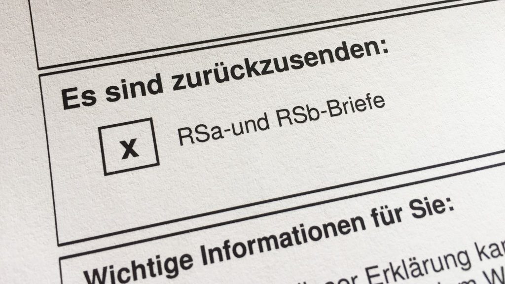 Ortsabwesenheit: RSa und RSb Briefe während der Reise zurücksenden