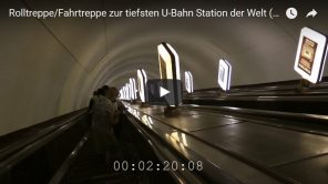 Rolltreppe zur tiefsten U-Bahn Station der Welt in Kiew
