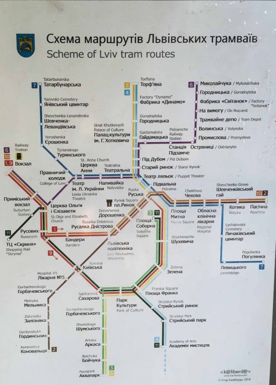 Liniennetzpaln Straßenbahn Lviv/Lemberg