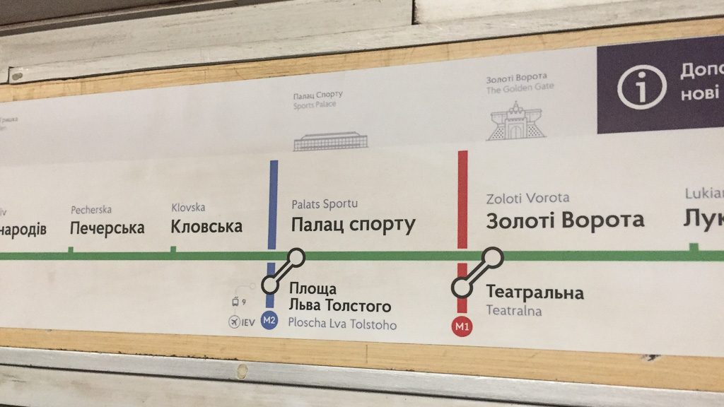 Umsteigestationen der Metro Kiew