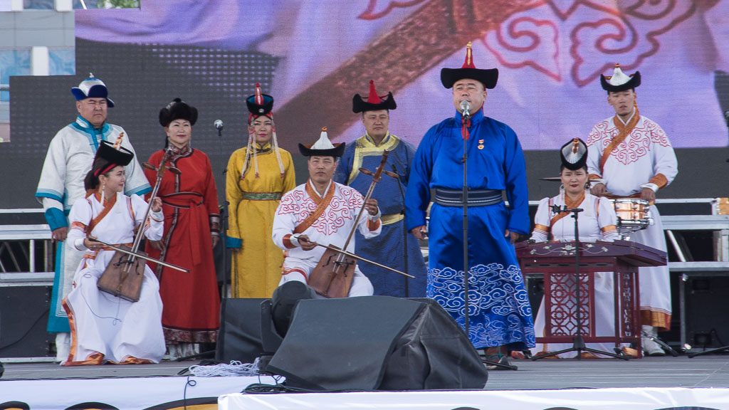 Bühne am Süchbaatar Platz in Ulan Bator