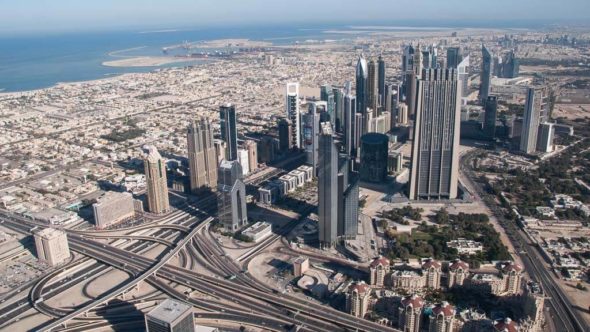 Blick vom höchsten Gebäude der Welt, dem Burj Khalifa