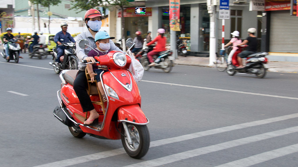 Moped mit Kindersitz