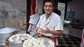 Baozi in China auf offener Straße