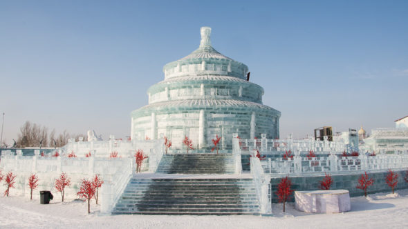 Himmelstempel in der Ice & Snow World in Harbin