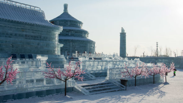 Himmelstempel in der Ice & Snow World in Harbin