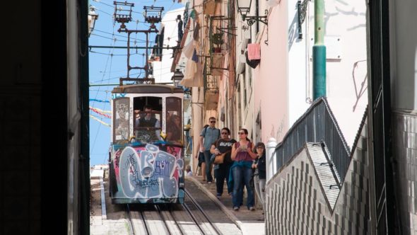 Elevador da Bica Standseilbahn in Lissabon