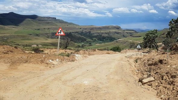 Sanipass Straße in Südafrika