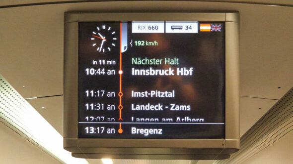 Railjet Zug nach Innsbruck